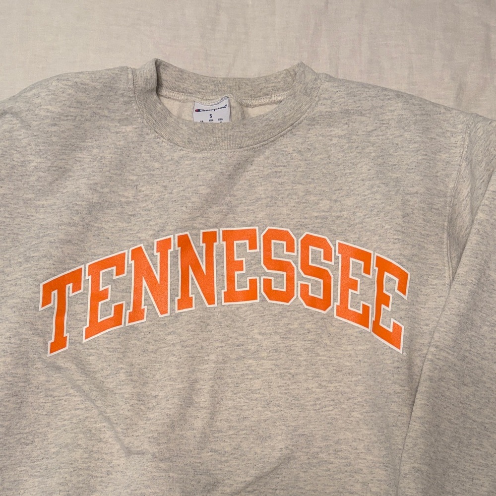 Champion Grey Crewneck with Orange TENNESSEE Arch University of Tennessee